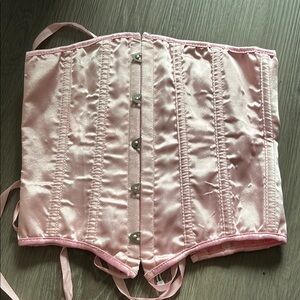 Pink Satin Corset Top